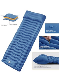 HEXAR Self Inflating Sleeping Pad With Foot Pump 190X64 Built-In Pump Foldable Sleeping Mat With Pillow For Camping Hiking Durable Inflatable Air Mattress - Carry Bag, Repair Patches  - Image 2