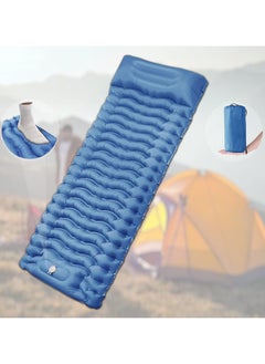 HEXAR Self Inflating Sleeping Pad With Foot Pump 190X64 Built-In Pump Foldable Sleeping Mat With Pillow For Camping Hiking Durable Inflatable Air Mattress - Carry Bag, Repair Patches  - Image 1