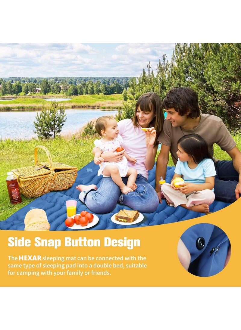 HEXAR - Self Inflating Sleeping Pad With Foot Pump 190X64 Built-In Pump Foldable Sleeping Mat With Pillow For Camping Hiking Durable Inflatable Air Mattress - Carry Bag, Repair Patches - Image 1