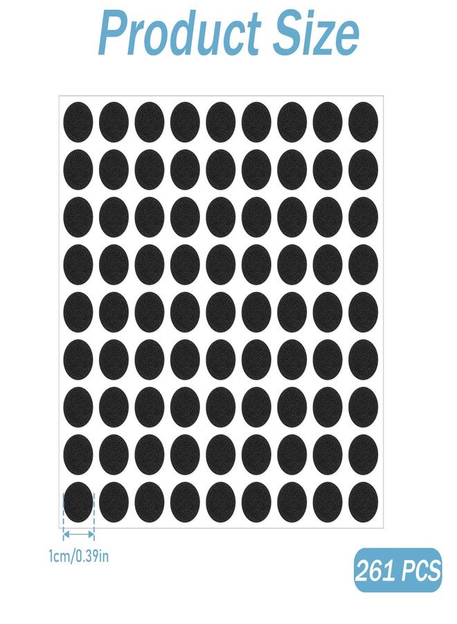 salbsever 261 Pcs Mini Foam Felt Pads, Self Stick Pads Furniture Felt Pad Round 3/8 Inches Diameter Self Adhesive Cabinet Cushion Dots for Cabinet Doors Furniture Desks Floor Drawers Black - Image 2