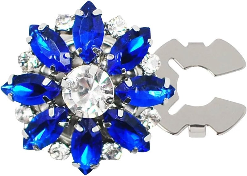 Button Covers 12 Pcs Design Rhinestone Button Cover DIY Accessories Alloy Flower Cufflinksble Shirt Box for Men Women(Blue) - Image 3
