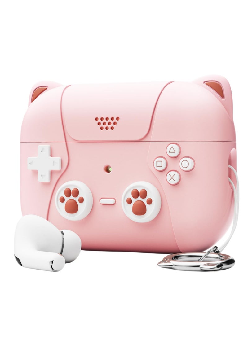 Classic Game Console Design Soft Silicone Case for AirPods Pro 2nd Generation Cute Pink Color - Image 1