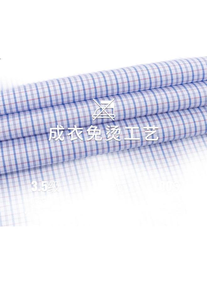 FIRS Men'S Dp Wrinkle-Free Long Sleeve Cotton Striped Shirt For Spring And Autumn Business Formal Wear, Pure Cotton, Red Plaid, Size 40 - Image 2