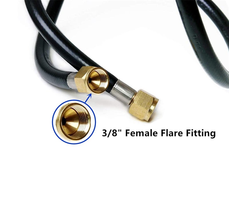 DOZYANT 5 Feet Propane Hose Extension with 3/8" Female Flare on Both Ends, Flexible Propane Gas Line Pipe for RV, BBQ Grill, Propane Tank, Heater and More - Image 4