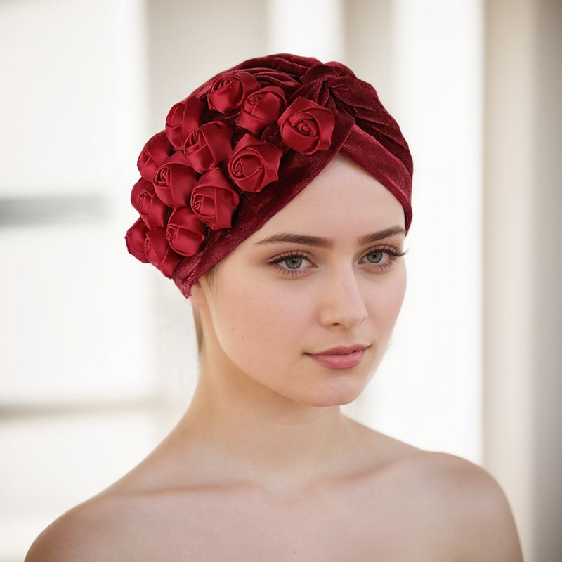 Women Fashion Silk Scarf Cap Spring Summer Lightweight Breathable Hat - Image 4