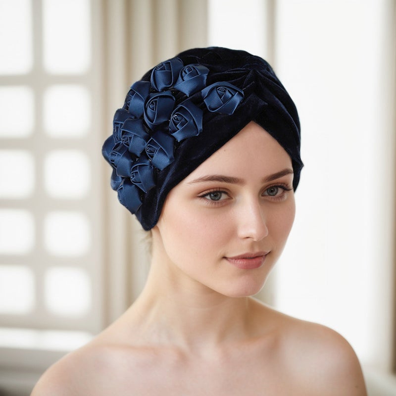 Women Fashion Silk Scarf Cap Spring Summer Lightweight Breathable Hat - Image 2