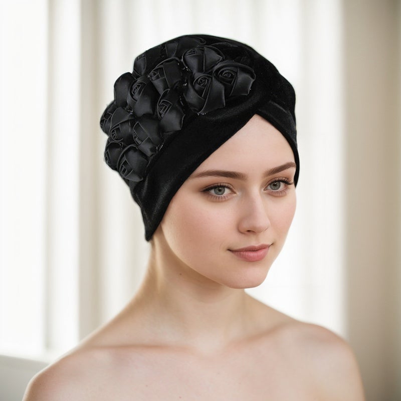 Women Fashion Silk Scarf Cap Spring Summer Lightweight Breathable Hat - Image 3