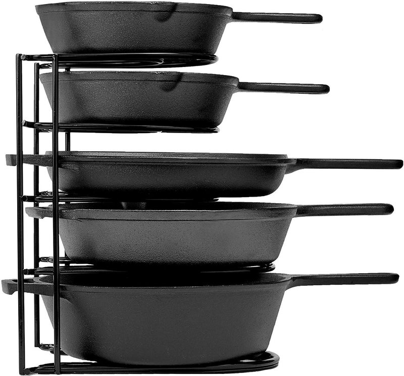 Cuisinel Heavy Duty Pots and Pans Organizer Rack  122Inch Tall  5 Tier Rack  Holds 50 LB  Cast Iron Skillets Griddles Shallow Cookware  Space Saving Kitchen Storage  No Assembly Required