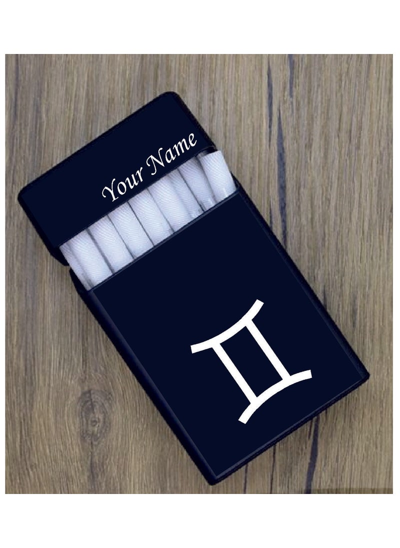 Hediyelikevi Personalized Metal Gemini Zodiac Sign Logo Cigarette Case Package 