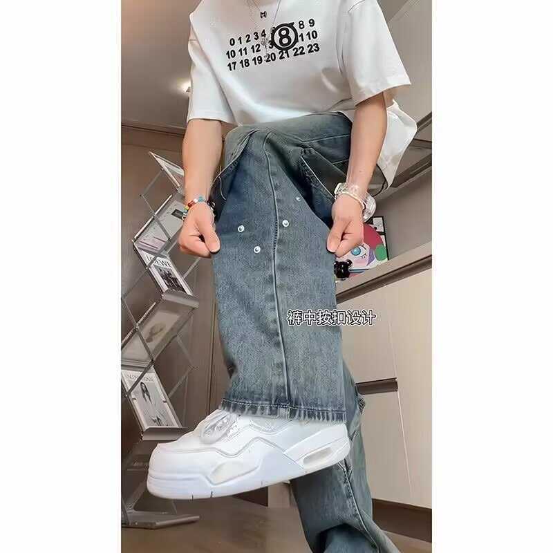 Unisex Classic Denim Jeans Loose Fit Daily Outdoor Wear - Image 5