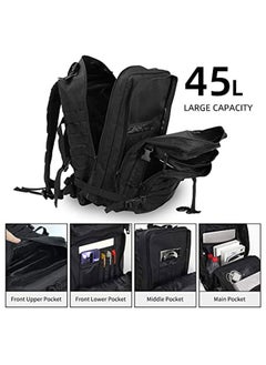 WINEENEE 45L Tactical Backpack Large Black Military Army Tactical Go Bug Out Bag Backpack 3 Day Assault Pack Molle Rucksack for Men And Women Outdoor Hiking Hunting Camping  - Image 3