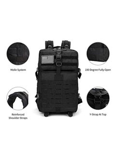 WINEENEE 45L Tactical Backpack Large Black Military Army Tactical Go Bug Out Bag Backpack 3 Day Assault Pack Molle Rucksack for Men And Women Outdoor Hiking Hunting Camping  - Image 4