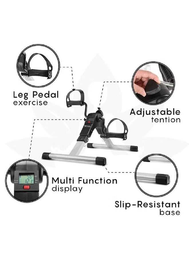 GENNEXT Mini Portable Folding Pedal Exerciser for Arms & Legs, LCD Display, Adjustable Resistance, Foldable Fitness Bike for Home, Seniors, Under Desk Workout - Image 4