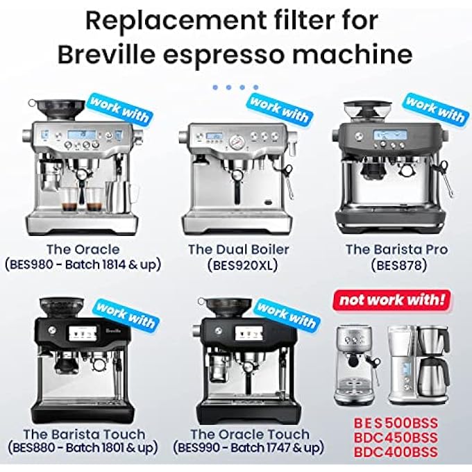 MAKINGTEC 2 Pack Water Filter For Breville Espresso Machine Water Filter For Breville Barista Touch Express Oracle Bes990 Bes980 Bes878 Bes880 Not For BambinoPrecision Brewer Compare To Bes008Wht0Nuc1 - Image 3