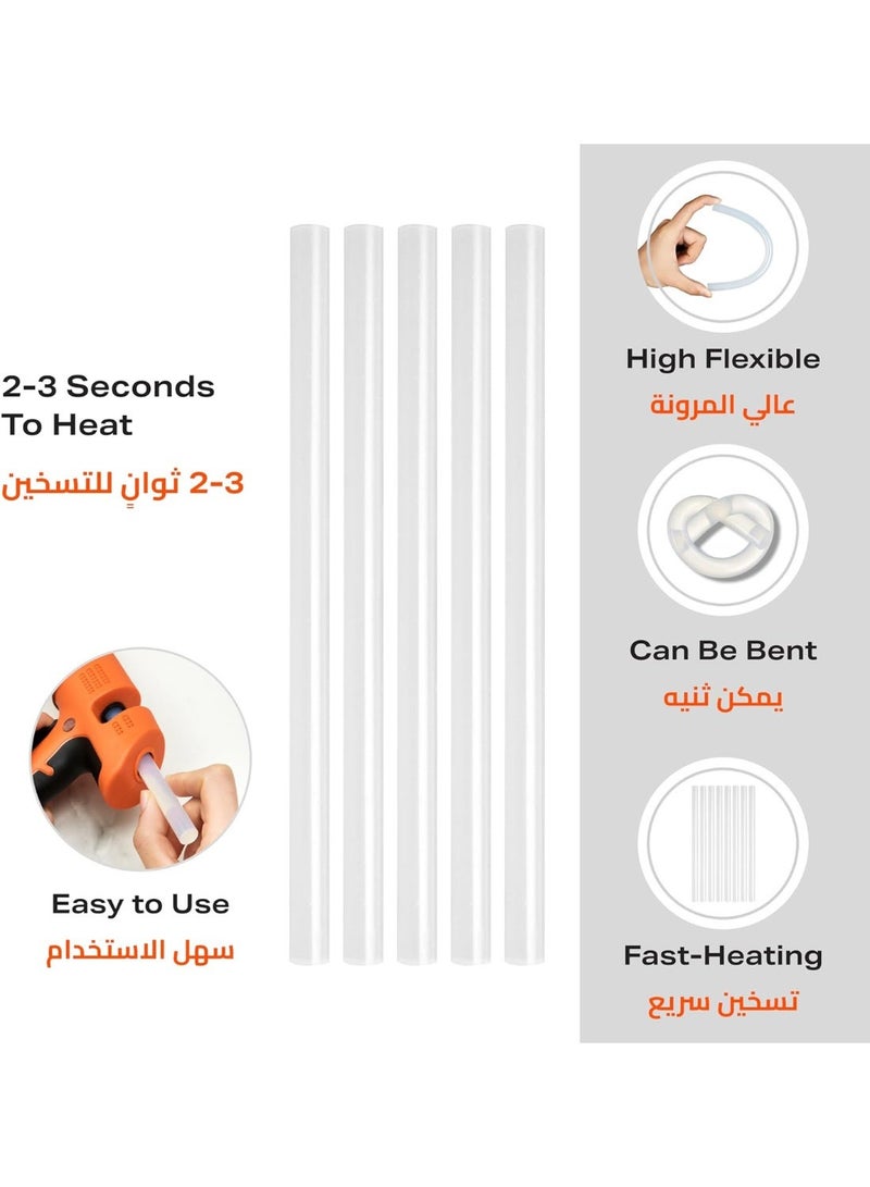 MJZ 30PCS Hot Glue Sticks 7 x 190mm Clear Hot Melt Glue Sticks –Instant Melting Quick-Drying Clear Adhesive Hot Melt Glue sticks, Non-toxic Low Stringing, High-Strength Adhesive for Crafts, DIY, Wood, Fabric – Eco-Friendly, Smooth Surface, Universal - Image 2