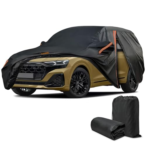 JAOGAUS Car Cover for Audi Q8 2019-2025, SUV Full Car Cover Waterproof All Weather for Automobiles, Outdoor Sun Rain UV Snow Dust Protection, Custom Fit with Driver Door Zipper and Reflective Strips - Image 1