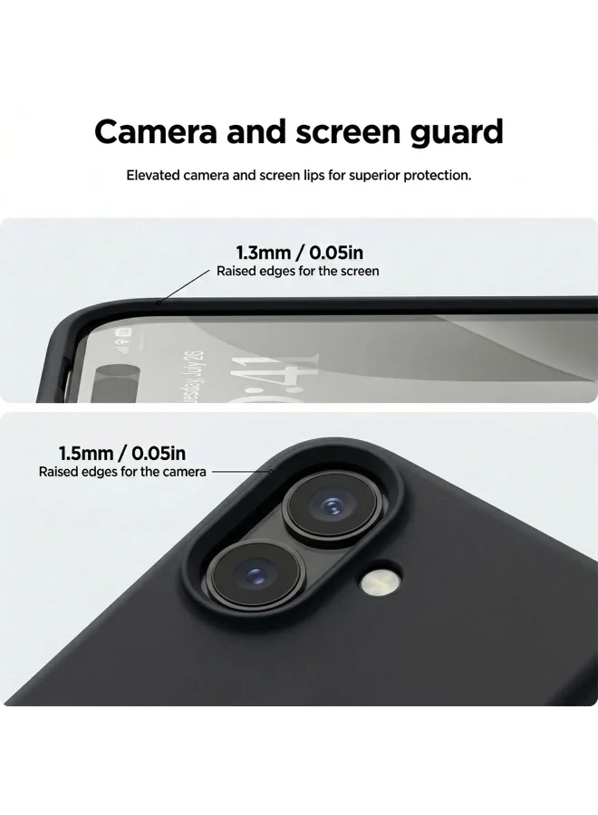 Mobcos Mobcos iPhone 17 Black Elite Logo Mobcos iPhone 17 Black Elite Logo Premium Silicone Magnetic Wireless Charging Case for iPhone | Silky Soft Touch | Military-Grade Shockproof Protection | Strong Magnetic Compatibility | Luxury Slim Cover  | Best Price UAE