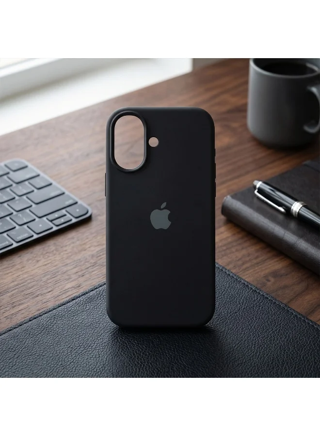 Mobcos Mobcos iPhone 17 Black Elite Logo Mobcos iPhone 17 Black Elite Logo Premium Silicone Magnetic Wireless Charging Case for iPhone | Silky Soft Touch | Military-Grade Shockproof Protection | Strong Magnetic Compatibility | Luxury Slim Cover  | Best Price UAE