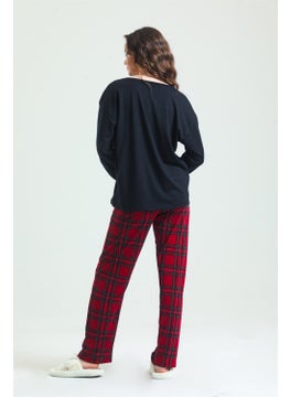 Magic Form 19865 Women's Long Sleeve Pajama Set-Claret Red  - Image 3