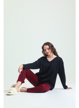 Magic Form 19865 Women's Long Sleeve Pajama Set-Claret Red  - Image 4