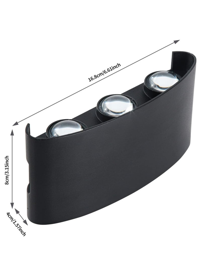 HUA QIANG WANG - Modern Outdoor Aluminium Wall Lights 6.6 Inch, 6W LED Wall Sconce, Warm White 3000K, AC 85-265V, IP65 Waterproof Up and Down Wall Lamp for Deck Fence Balcony Garden Lighting - Image 1