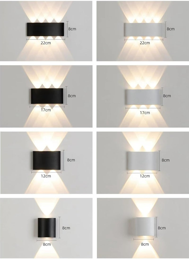 HUA QIANG WANG - Modern Outdoor Aluminium Wall Lights 6.6 Inch, 6W LED Wall Sconce, Warm White 3000K, AC 85-265V, IP65 Waterproof Up and Down Wall Lamp for Deck Fence Balcony Garden Lighting - Image 1