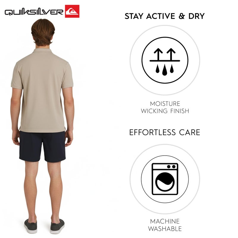 Quiksilver Men's Regular Fit Premium Soft Short Sleeve Oxford Polo Shirt, Taupe, XX-Large - Image 5