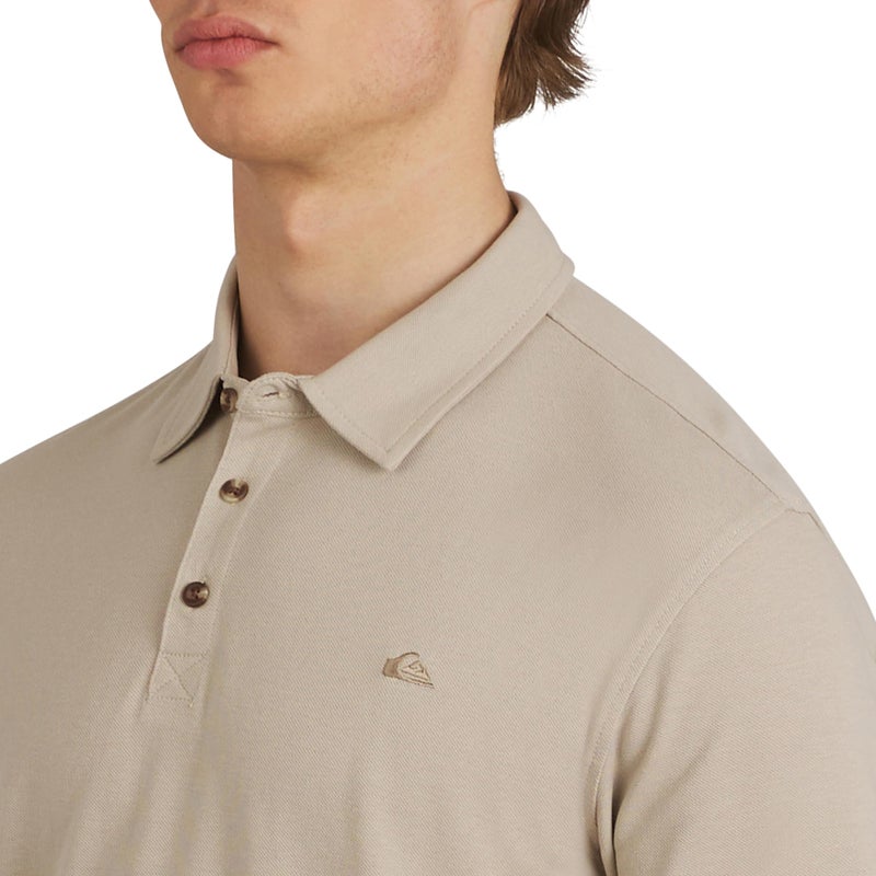 Quiksilver Men's Regular Fit Premium Soft Short Sleeve Oxford Polo Shirt, Taupe, XX-Large - Image 2