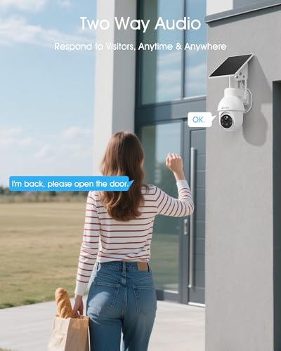 ANRAN 2K Solar Security Camera Wireless Outdoor, 360° Pan/Tilt Color Night Vision, PIR Human Detection, 2-Way Audio, Weatherproof, Compatible with Alexa, 2.4GHz WiFi Only - Image 5