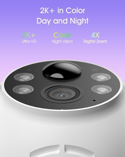 ANRAN 2K Solar Security Camera Wireless Outdoor, 360° Pan/Tilt Color Night Vision, PIR Human Detection, 2-Way Audio, Weatherproof, Compatible with Alexa, 2.4GHz WiFi Only - Image 3