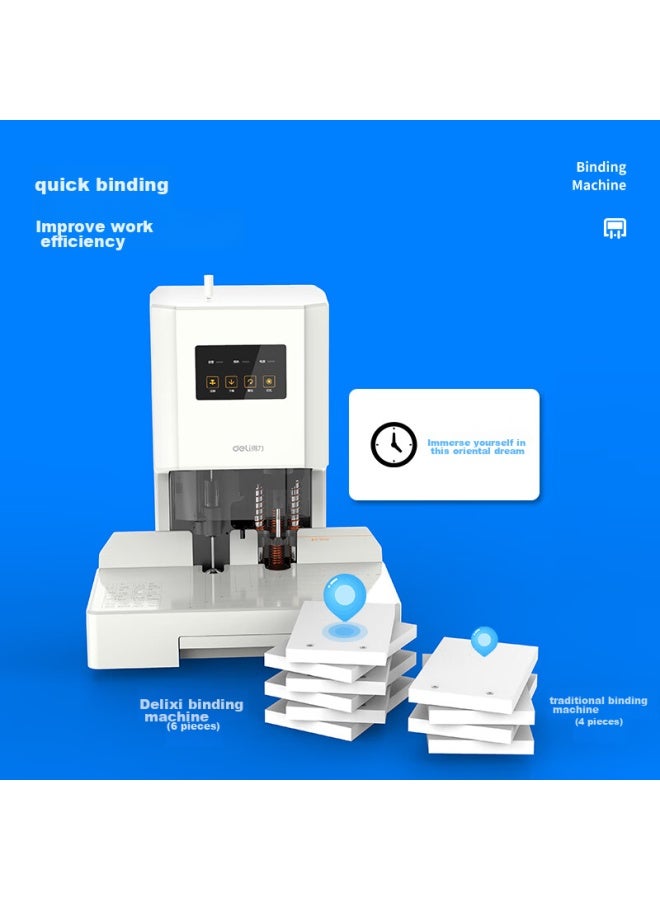 Deli Accounting Voucher Automatic Binding Machine, Financial Binding Machine, Electric Punching And Binding Machine, File Riveting Tube Hot-melt Binding Machine, Document Punching Touch Control Panel, 99% Positive Reviews, 33888 - Image 3
