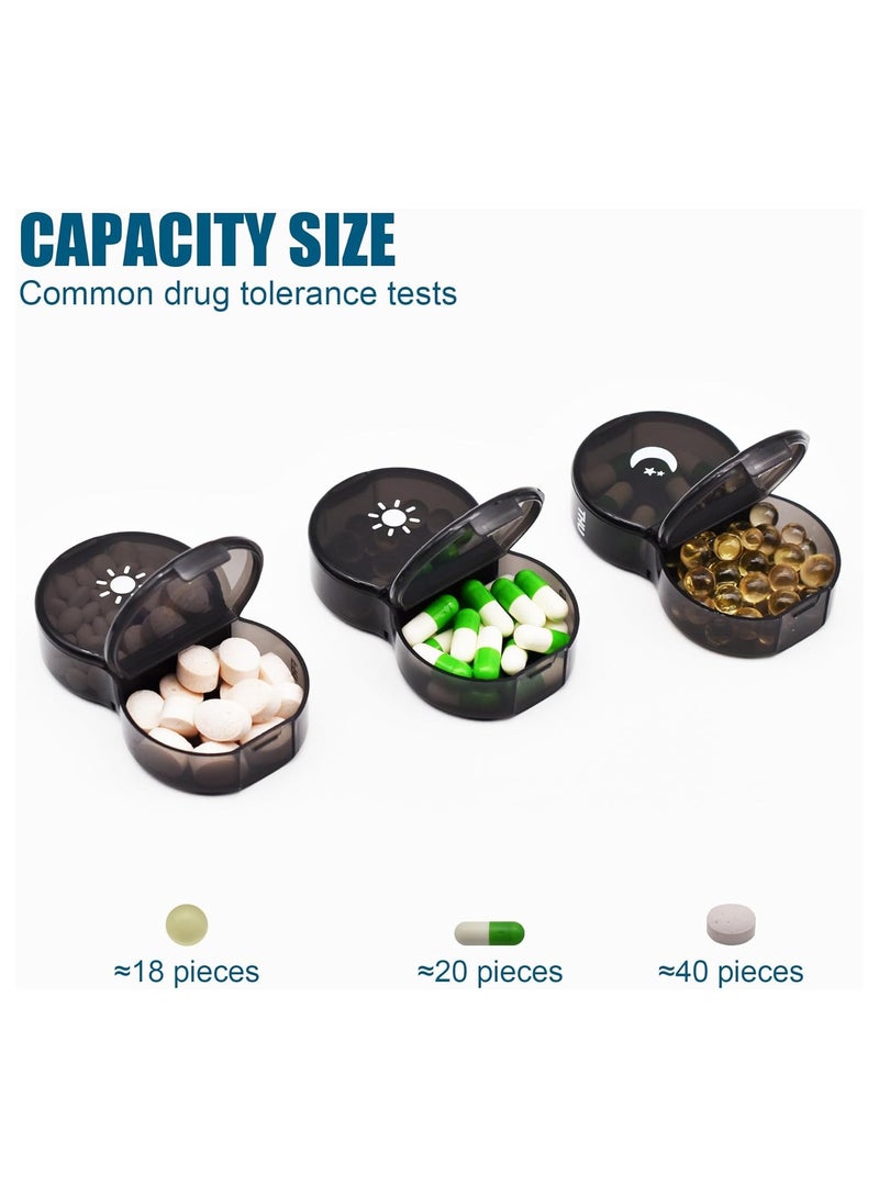 Hihonor Weekly Pill Organizer, Large 7 Day Pill Case, Daily Vitamin Case Medicine Box, AM/PM Pill Containers for Medicine Supplements Fish Oil (Black)  - Image 4