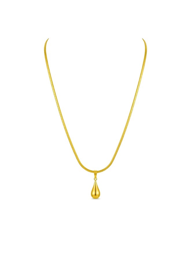 Julia Store 18K Gold Plated Stainless Steel Aesthetic Exquisite Luxury Elegant Dainty Cute Trendy Delicate Charm Dainty Minimalist Herringbone Snake Teardrop Pendant Necklace Jewelry Gift For Women - Image 1
