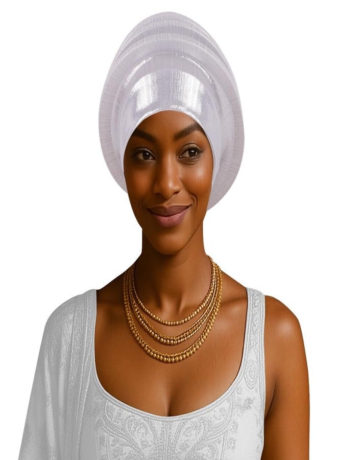 NJYFG Women's Spiral Beret Cap Lady Turban Hat Female Head Wraps African Style Headpiece, White, M/One size - Image 2