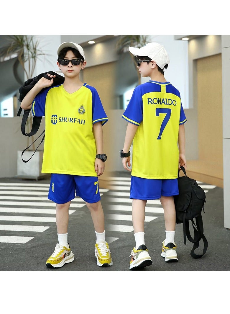 M MIAOYAN M MIAOYAN Men's and Women's Kindergarten Club Children's Clothes Ronaldo's Same Football Match Football Jersey Set - Image 2