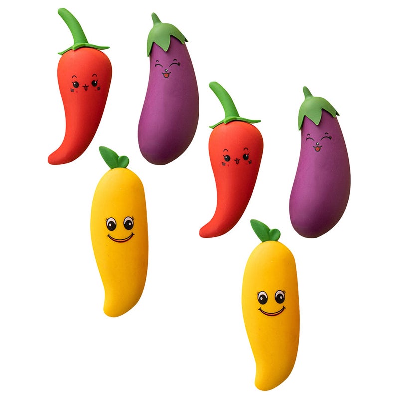 6pcs Cartoon Erasers Multi-function Small Erasers Delicate Fruit Pencil Erasers Writing Accessory - Image 1