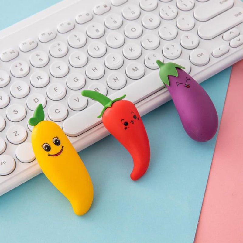 6pcs Cartoon Erasers Multi-function Small Erasers Delicate Fruit Pencil Erasers Writing Accessory - Image 4