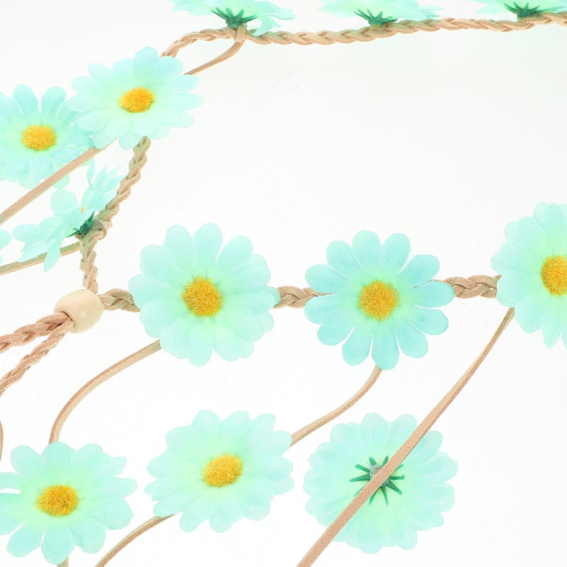 Flower Hippie Headband For Women: Adjustable Floral Sunflowers Beads Headdress - Handmade Hair Accessory For Parties And Festivals - Image 3