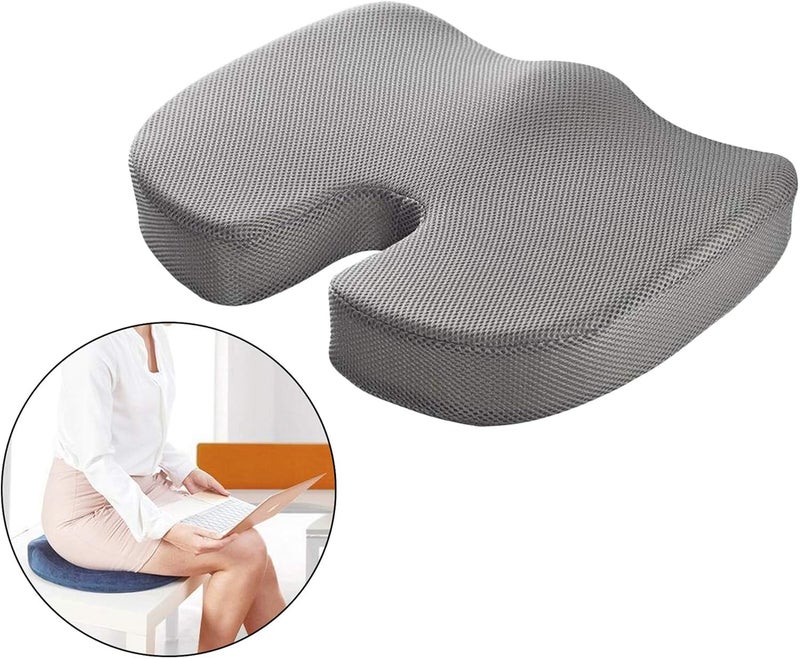 klarako Comfort Memory Foam Seat Cushion for Office Chair  Tailbone Cushion  Coccyx Cushion  Sciatica Pillow for Sitting, Home & Office Accessories  Gray - Image 5