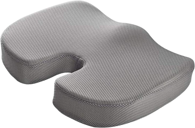 klarako Comfort Memory Foam Seat Cushion for Office Chair  Tailbone Cushion  Coccyx Cushion  Sciatica Pillow for Sitting, Home & Office Accessories  Gray - Image 1