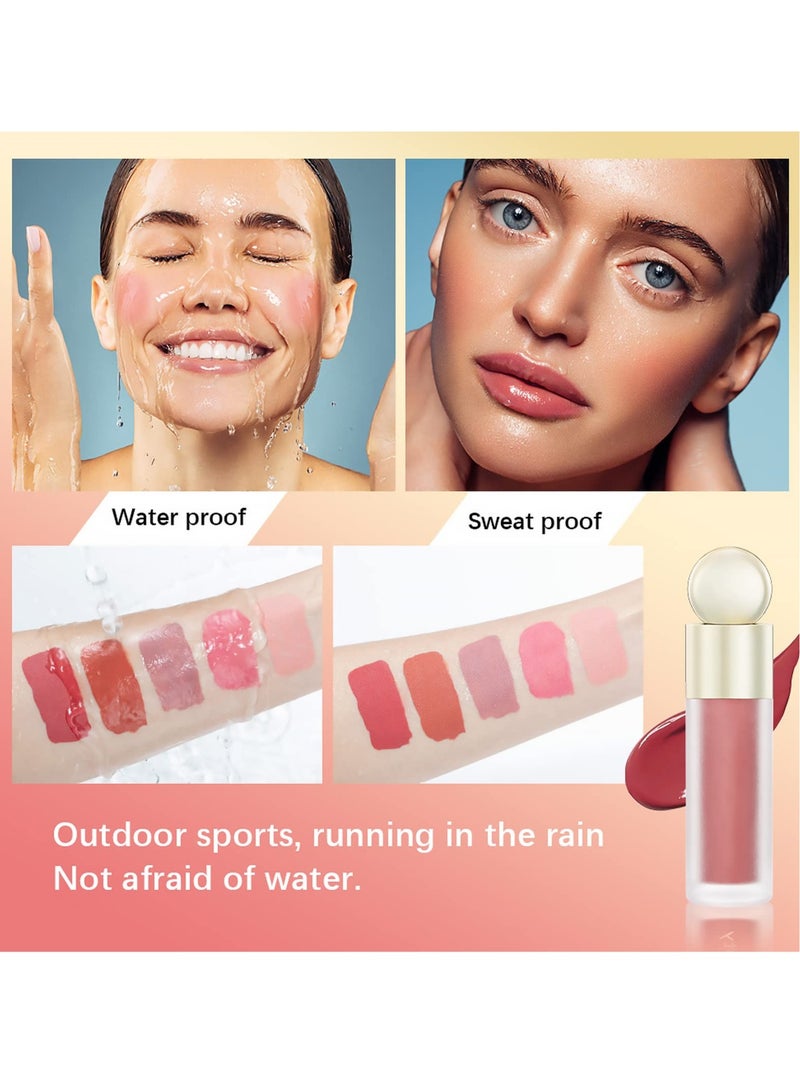 Liquid Blush for Cheeks Soft Cream Blush Makeup Lightweight Breathable Feel Natural Looking Silky Smooth Creamy Formula Waterproof Long-wearing Blends Perfectly onto Skin - Image 4