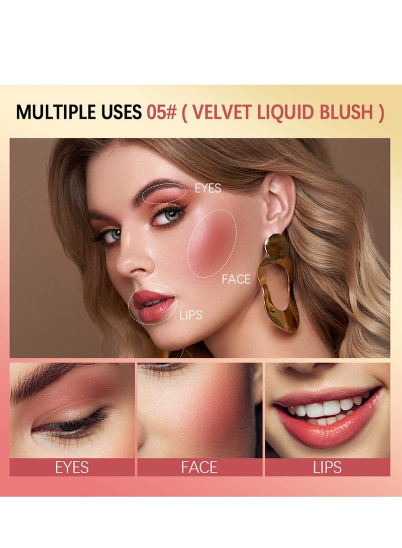 Liquid Blush for Cheeks Soft Cream Blush Makeup Lightweight Breathable Feel Natural Looking Silky Smooth Creamy Formula Waterproof Long-wearing Blends Perfectly onto Skin - Image 3