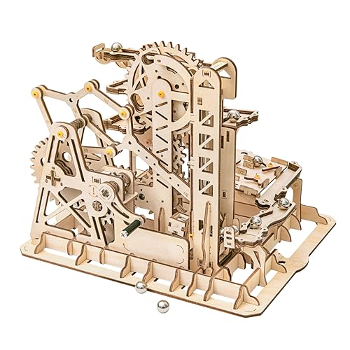 Rowood 3D Wooden Marble Run Puzzle Craft Toy Gift for Adults  Age 14 DIY Model Building Kits  Tower CoasterMarble Climber - Image 1