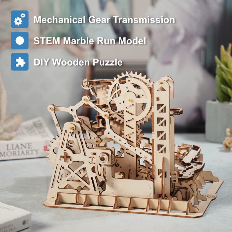 Rowood 3D Wooden Marble Run Puzzle Craft Toy Gift for Adults  Age 14 DIY Model Building Kits  Tower CoasterMarble Climber - Image 3