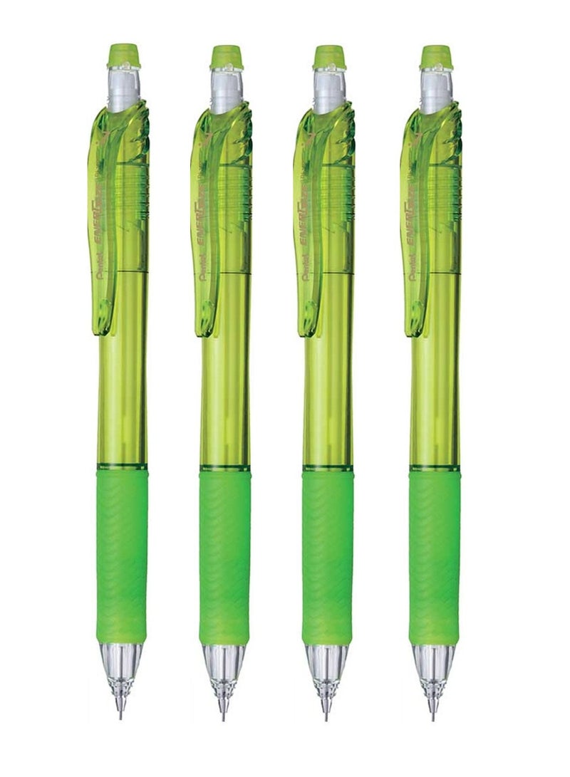 Pentel أقلام رصاص ميكانيكية 4 قطع برأس 0.7 مم جسم أخضر - Image 1