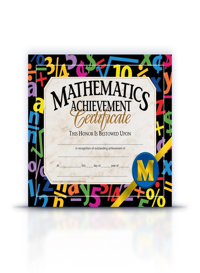 Flipside Products Mathematic Achievement Certificate, Math Recognition, Student Award, Incentive, 8.5" x 11", 30 Per Pack, 5 Packs - Image 1