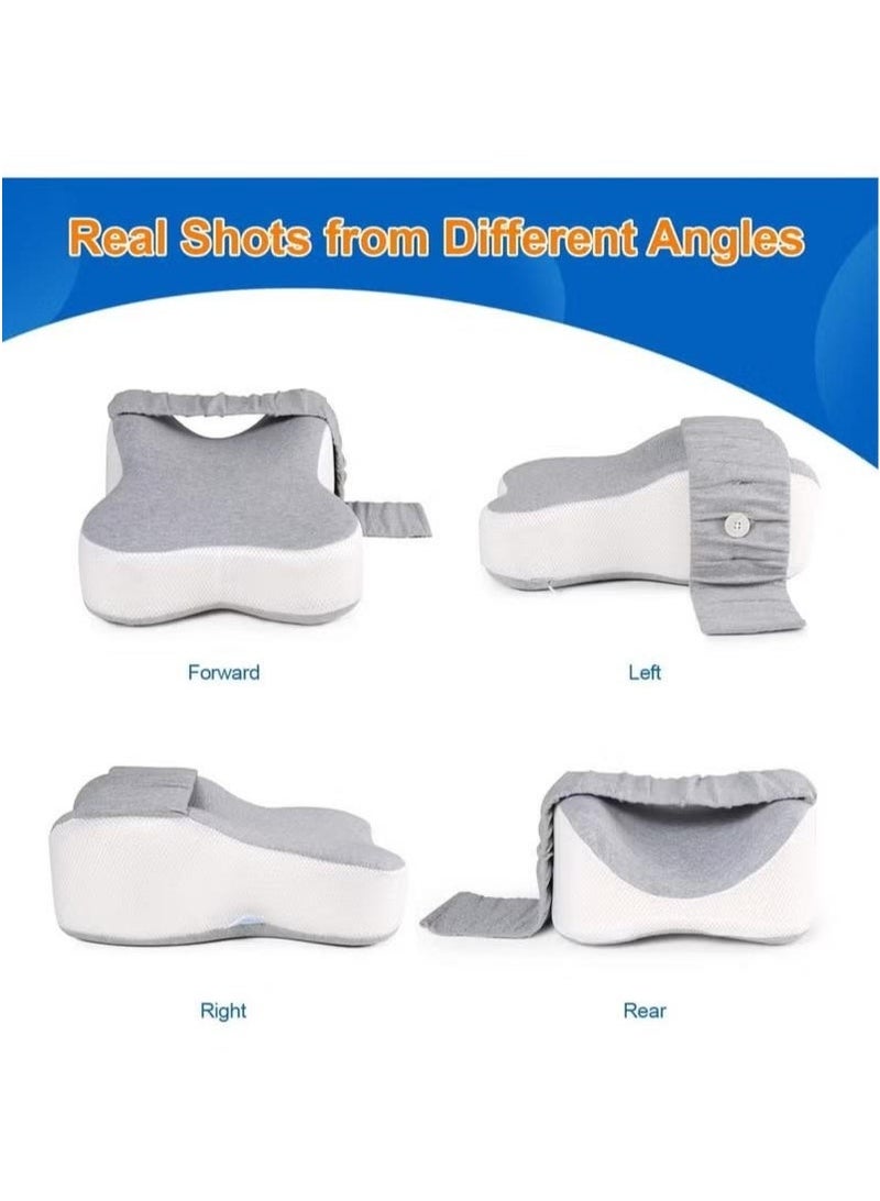 memory foam leg pillow, Real Knee Pillow for Side Sleepers Separates The Knees for More Comfort Semicircle Round Shape Leg Pillows for Sleeping Promote Sleeping - Image 4