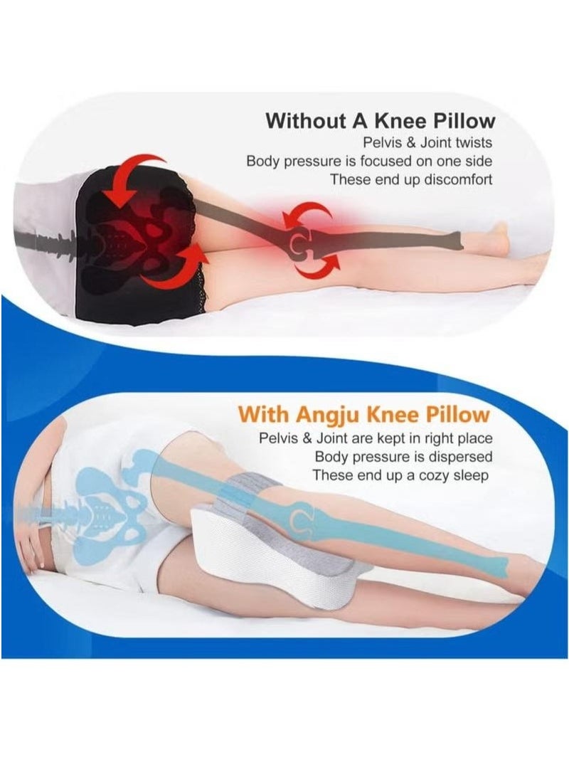 memory foam leg pillow, Real Knee Pillow for Side Sleepers Separates The Knees for More Comfort Semicircle Round Shape Leg Pillows for Sleeping Promote Sleeping - Image 5