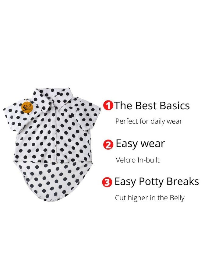 Sage Square Crazy Printed Dog Shirt, Trending Dog Shirt, Ultra Soft & Light Weight, Comfortable & Breathable Dog Apparel, Trendy Outfit (Small - 14 Inch) (Polka White) - Image 5