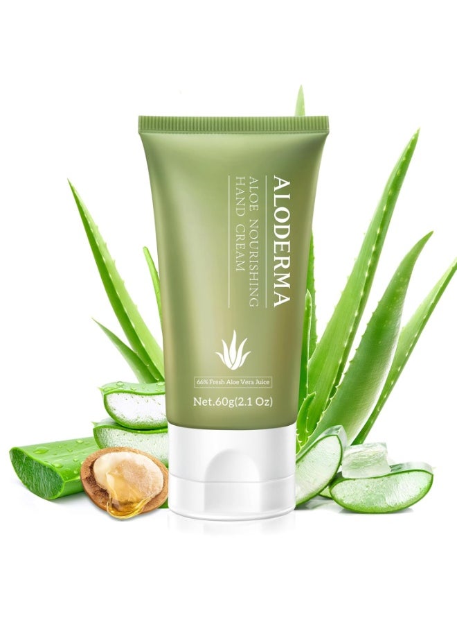 Aloderma Aloderma Aloe Hand Cream with 66% Organic Aloe Vera for Men & Women, Non-Greasy Gentle Hand Cream for Dry, Cracked Hands, Moisturizing Aloe Working Hands Lotion with Shea Butter for Soft Hands, 2.1oz  - Image 1